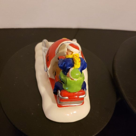 Department 56 Sno-Jet Snowmobile & Kids Around The Tree - Picture 6 of 7